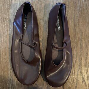 Jeffery Cample Brown Leather Mary Jane Ballet Flats